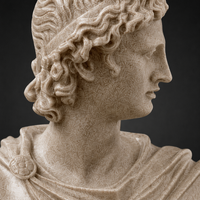 Busto de Apolo, Dios Griego, Hecho a Mano en Resina, Escultura Clásica Romana de Arenisca, 31 cm, Decoración para Hogar u Oficina, Regalo