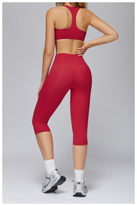 Completo Sportivo Trendy Due Pezzi, Reggiseno Sportivo Sexy ad Alto Impatto con Schiena Incrociata, <span class=keywords><strong>Leggings</strong></span> Capri <span class=keywords><strong>Sportivi</strong></span> da Donna 3/4 - Product Image 2