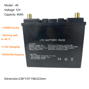 L45 20000 Siklus Starter Mobil 1000CCA 12V 40Ah Baterai LTO dengan BMS untuk Musim Dingin yang Dingin - Product Image 1