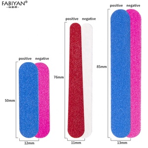 Papier de verre émeri 100/180 double face Mini <span class=keywords><strong>lime</strong></span> à ongles en <span class=keywords><strong>bois</strong></span> double face en 100 pièces emballées dans un sac OPP - Product Image 3