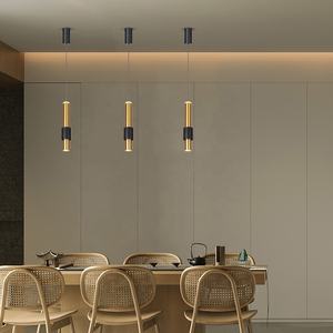 Sunsir SKD Modern Simplist Metal Acrílico Led Lámparas colgantes Candelabros negros con luces de barra - Product Image 3