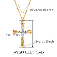 Bijoux religieux plaqués or 18 carats-Conception unique de crucifix chrétien avec pendentif croix CZ Collier en laiton et zircon pour cadeau