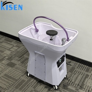 Kisen Bac à shampoing portable avec éclairage design, lavabo mobile pour soin capillaire, arche d'eau violette, petite taille, bac de lavage de cheveux surélevé, en promotion - Product Image 2