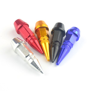 Bullet Shape Tire Valve <b>Stem</b> <b>Caps</b> 45mm Stainless Steel Tubeless For Car Bike Motorcycle Retrofit Upgrade - Product Image 1