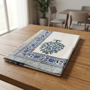 Luxury Eco-Friendly Home Decor Customized Woven Floral Modern Indian 100% Soft Cotton Hand Block Printed Table Cover - Product Image 3