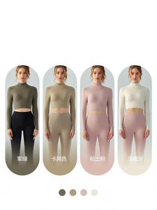 Camisetas y Tops Deportivos de Yoga de Manga Larga, Talla Grande, Transpirables, con Cuello Alto y Aberturas, Venta al Por Mayor 2026 - Product Image 2