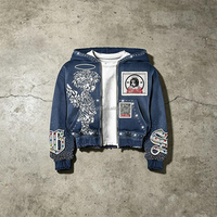 Conjunto de Sudadera con Cremallera Personalizada del Fabricante - Con Detalles de Pedrería y Estampado Artístico de Letras
