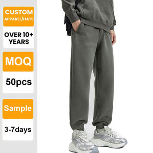 Pantalons de survêtement unisexes décontractés en molleton de couleur unie, doublés de polaire, 350 g, avec logo brodé personnalisé - Product Image 1