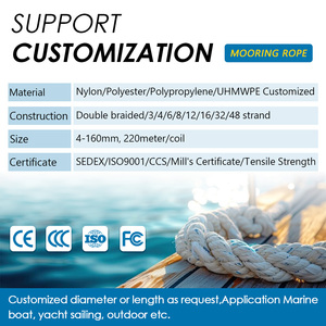 Cuerda de Amarre de Nailon 6 de Doble Trenzado, Suministros Marinos, Material Duradero, Uso en <span class=keywords><strong>Marina</strong></span>, Certificado CCS, Diámetro de 3/8 Pulgadas - Product Image 2