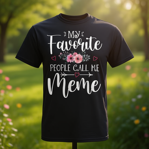 T-shirt floral avec inscription « My Favorite People Call Me Meme » pour la fête des mères - Product Image 3