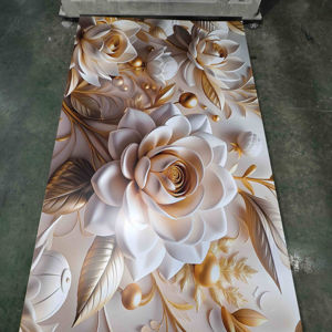 Ticari ofis banyo duvar kaplama için Diwo uv-tedavi mermer duvar panelleri sahte mermer tasarım - Product Image 1