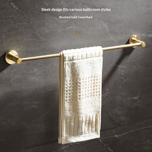 Porte-serviettes doré en acier inoxydable 304, à tige unique, à fixation par perçage, pour <span class=keywords><strong>salle</strong></span> <span class=keywords><strong>de</strong></span> <span class=keywords><strong>bain</strong></span> et toilettes, support <span class=keywords><strong>de</strong></span> suspension pour serviettes <span class=keywords><strong>de</strong></span> toilette à tige unique - Product Image 2