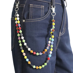 थोक स्तरित 10 मिमी क्रिस्टल डिस्को बॉल बेड्स पैंट वॉलेट श्रृंखला रंगीन गैंडों की जेब पट्टी - Product Image 2