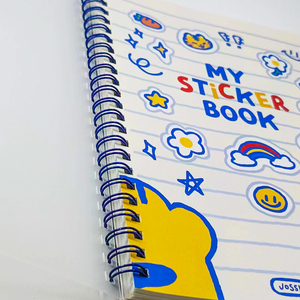 Lớn A5 Kích thước xoắn ốc phong cách ràng buộc có sẵn PVC PP Bìa Vật liệu xoắn ốc mở binders tái sử dụng dễ thương Sticker cuốn sách - Product Image 6