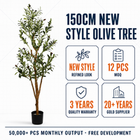 Arbre d'olivier artificiel, plante décorative, feuilles résistantes aux UV, tronc naturel, jardin, entrée d'hôtel, projets commerciaux