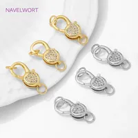 Connecteur à fermoir mousqueton en laiton plaqué or 18 carats, avec fermoirs à ressort en zircon pour la fabrication de bijoux, accessoires pour la création de bracelets DIY