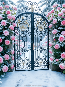 Puertas Automáticas Abatibles <span class=keywords><strong>de</strong></span> Diseño Moderno <span class=keywords><strong>para</strong></span> Jardín, Patio o Almacén, Fabricadas en China, <span class=keywords><strong>de</strong></span> Hierro Forjado y Fundido - Product Image 4