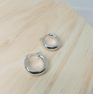 Fashion Dainty Jewelry Sterling <strong>Silver</strong> Gold Plated Earrings Trendy Tube <strong>Hoop</strong> Earrings Thick <strong>Small</strong> Hollow <strong>Hoops</strong> - Product Image 4