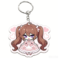 Porte-clés en acrylique transparent en forme de personnage de dessin animé, breloque pour sac d'école, porte-clés en acrylique pour accessoires d'anime