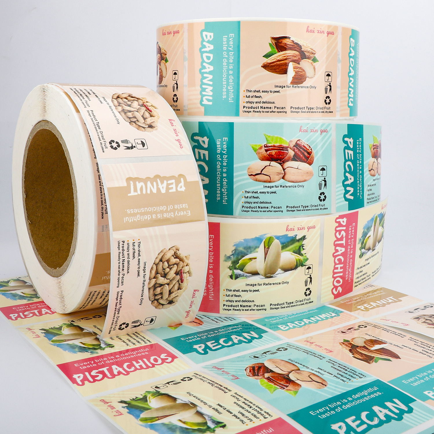 Design Your Unique Adhesive Paper Packaging Labels with Strong Stickiness Custom Stickers for Food Candy & Pet Food