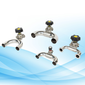 Válvula de diafragma de acero inoxidable de 2 vías sanitaria, tipo recto, control de manija neumática o manual - Product Image 6