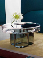 Table basse en verre mobile haut de gamme de style nordique, design de luxe léger, pour salon, coin, canapé, balcon