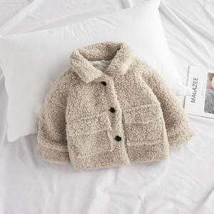 2022 mode bébé fille veste d'hiver épaisse laine d'agneau à manches longues solide bébé en bas âge bébé <span class=keywords><strong>mouton</strong></span> vêtements chauds d'extérieur coton enfants manteaux - Product Image 3