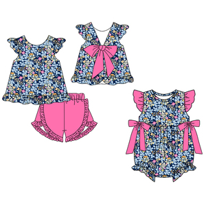 Preventa al por mayor: Ropa de verano para bebés y niñas de la boutique Trendyism, de algodón orgánico suave con estampado, linda, para vacaciones, MOQ 5, de fábrica. - Product Image 1
