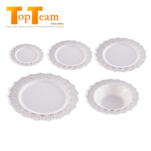 จาน6.2ออกแบบลายดอกไม้ลูกไม้สำหรับงานแต่งงานจานที่ชาร์จอาหารเย็น - Product Image 2