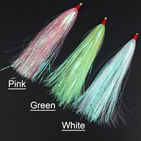 Leurres de pêche à la traîne Bucktail Teasers avec queue en Mylar Flash et jupe de traîne pour montages de flounders, leurres et leurres de pêche en eau salée, 3 couleurs