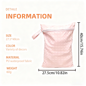 Bolsa Impermeable Reutilizable de PU para Pañales de Tela y Toallas Sanitarias, con Asa y un Solo Compartimento - Product Image 6