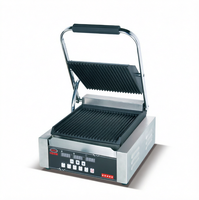 Grill panini électrique professionnel Jieguan en acier inoxydable avec cuisinière, quatre menus, nettoyage facile, Plug-and-Play, 1,8 kW