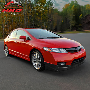 Spoiler de pare-chocs avant non peint style JS pour Honda Civic Sedan 09-11, en PU, accessoire extérieur de haute qualité - Product Image 2