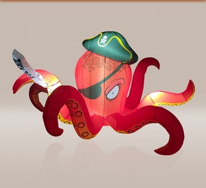 Halloween festival decorazione per eventi gonfiabili logo stampato gonfiabile polpo testa pirata palloncino per feste giocattolo - Product Image 4