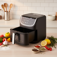 Friteuse à air numérique électrique 9L 1800W améliorée 2026 avec fonctions de rôtissage, cuisson et déshydratation, surface antiadhésive et protection contre la surchauffe