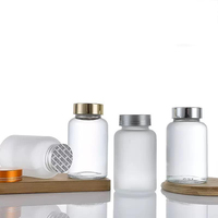 Bocaux de rangement en verre dépoli vides de 30 ml, 50 ml, 60 ml, 80 ml, 100 ml, 120 ml avec couvercle à vis pour capsules, vitamines, comprimés, pilules - Échantillon gratuit