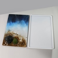 Moule en silicone pour plateau plat profond de grande taille, moule rectangulaire pour table basse en résine, moule en silicone de grande taille de forme rectangulaire