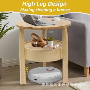 New solid wood <b>side</b> <b>table</b>, sofa coffee <b>table</b>, living room <b>small</b> <b>round</b> <b>table</b>, creative <b>side</b> <b>table</b>, simple and modern bedside - Product Image 3