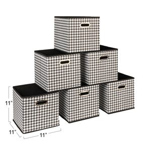 <b>Storage</b> Cubes Bins Fabric 11 Inch <b>Brown</b> <b>Storage</b> <b>Boxes</b> Foldable <b>Storage</b> Baskets Printed Cloth <b>Storage</b> Inserts Cube - Product Image 2