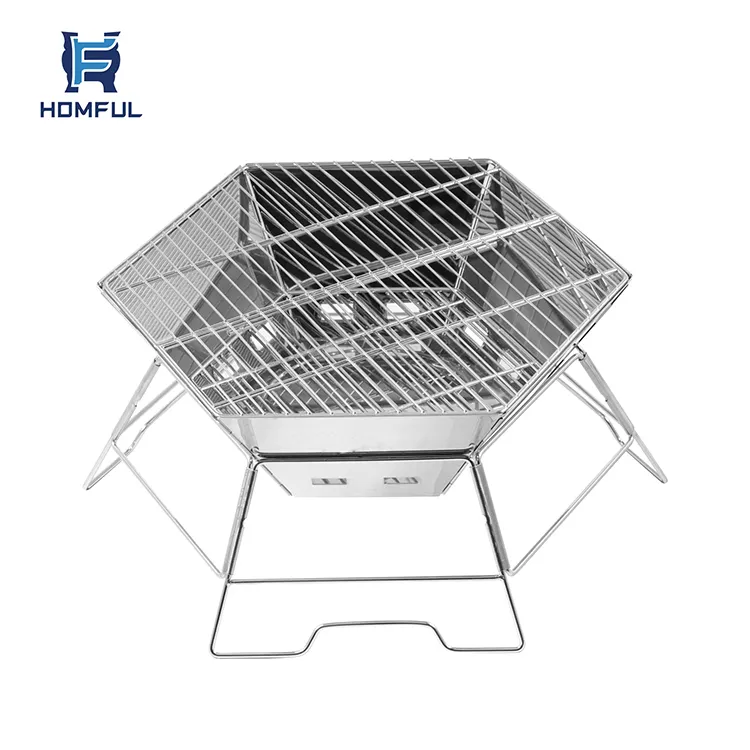 HOMFUL Hot Selling Großhandel Outdoor Barbecue Grill Tragbare Klapp Camping Holzkohle BBQ Grills