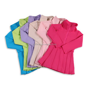 Yoga-jurk met lange mouwen voor meisjes, met rits, effen kleur, nieuwe stijl, kleding voor kinderen, fitness-yoga-jurk - Product Image 2