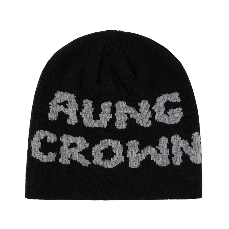 Custom Knit Cap Winter Hats All Over Print Jacquard Beanie Cuffless Kids Adult Beanie Wholesale