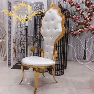 Sedie Nuziali per Sposi in Acciaio Inossidabile con Schienale a Ventaglio per Decorazioni Matrimoniali Argento - Product Image 3