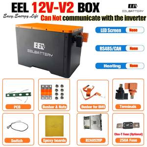 EEL 12V nueva batería LCD <span class=keywords><strong>V3</strong></span> caja DIY incorporada 200A BMS con 2A equilibrio activo para Lifepo4 280ah-330ah opcional CAN/RS485 12V cajas - Product Image 6