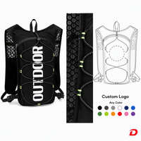 Sac à dos de course léger personnalisé pour l'extérieur, avec compartiments élastiques en Z et sangles de rangement à la taille, idéal pour la course sur sentier et le cyclisme – Fabrication OEM/ODM