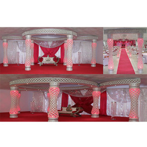 Elegante Conjunto de Mandap de Cristal de Fibra para Bodas, Exclusivo Mandap de Cristal Plateado para Bodas Hindúes, Decoración de Boda de Lujo, Mandap de Cristal Reino Unido - Product Image 1