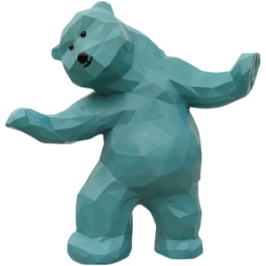Sculpture d'animaux géométriques en fibre de verre, grande sculpture personnalisée de personnage de dessin animé grimpant au mur, sculpture de Panda Gorilla Jun pour espace d'accueil - Product Image 1