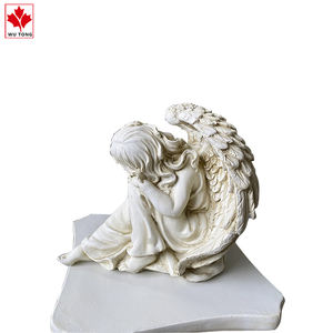 ガーデンヤード & ホームデコレーションギフト用の翼付き人工スタイルガーディアンエンジェル樹脂工芸品カスタム - Product Image 3