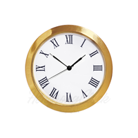 Insert Jam 62mm 2.44 Inci Pengganti Jam Quartz Bulat untuk Kerajinan Dial Putih Bezel Warna Emas/Perak dengan Angka Romawi