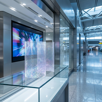 Pantalla LED Flexible para Interiores P3.75, Pantalla Transparente para Ventanas de Vidrio, Publicidad en Vidrio